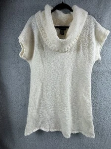 N Y & Co Kurzarm Pullover Zopfmuster Wasserfallausschnitt Größe M - Bild 1 von 10