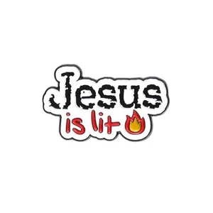 Jesus Is Lit Enamel Pin | Christian Collar Pin | Brooch Accessory | Lapel Pin - Picture 1 of 4