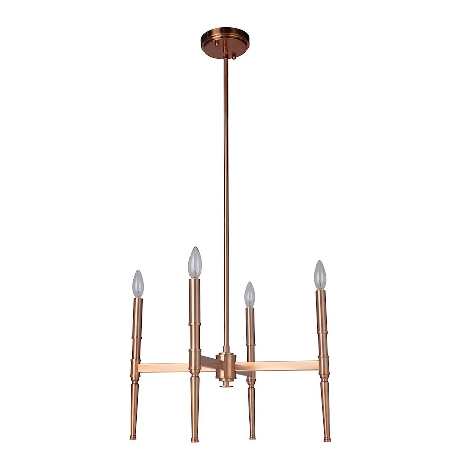 Craftmade Ella 4 Light Chandelier, Satin Brass w/White Linen Shade - 44624-SB - Image 1 of 1
