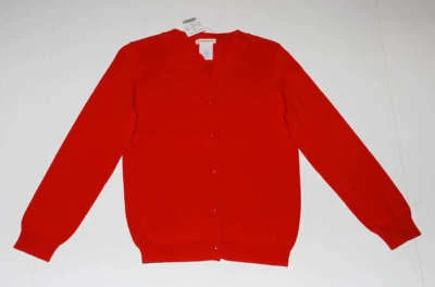 NWT J CREW CREWCUTS Caroline Cardigan Sweater CERISE Red Girls Sweater Size 6-7 - Image 1 of 4