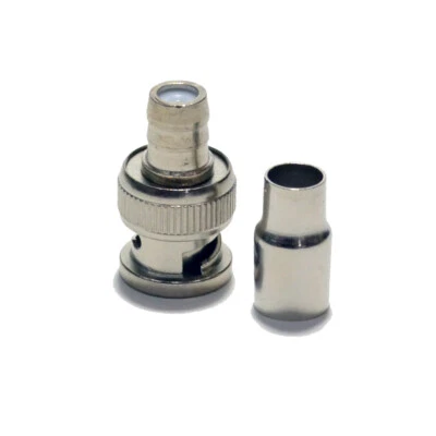 50 pack Crimp on BNC Male Connector Adapter for RG59 Coax Coaxial CCTV camera - Image 1 of 3