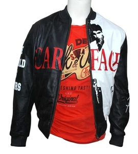 Scarface Tony Montana inspirierte Echtlederjacke - Large Size Sale HALLOWEEN - Bild 1 von 7