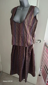 Vintage Next 3 Piece Skirt Suit Jacket Vest Skirt Striped Beautiful - Picture 1 of 13