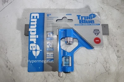 New Empire Level 6" Inch Pocket True Blue Combination Square e255 - Image 1 of 4