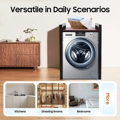 Estante de almacenamiento ajustable para lavadora y secadora montado en el piso estante de gran capacidad Foto 1 de 4