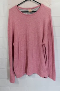 FAHERTY Reversible Pink/Striped Crew Neck Pullover Stretch Jumper Sweater Men L - Picture 1 of 13