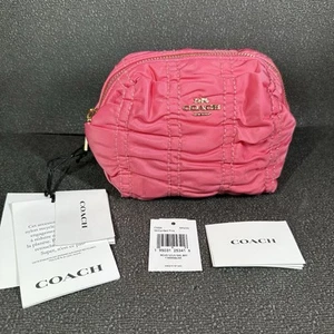 Coach Boxy Kosmetik Make-up Koffer Rüschen Nylon Hot Pink Konfetti Reißverschluss NEU - Bild 1 von 9