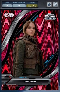 Star Wars Card Trader Chrome Black 2024 Legendary Magenta Ray Wave 10cc Jyn Erso - Picture 1 of 2
