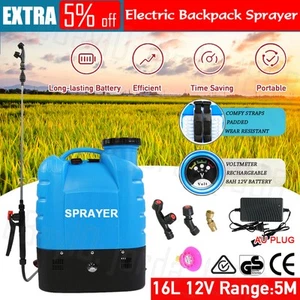 12V Electric Weed Sprayer Rechargeable Backpack Farm Garden Pump Spray AU Plug - Picture 1 of 12