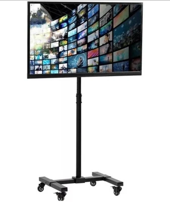 Soporte de piso para TV móvil de 13" a 50", montaje ajustable en altura con ruedas Foto 1 de 3