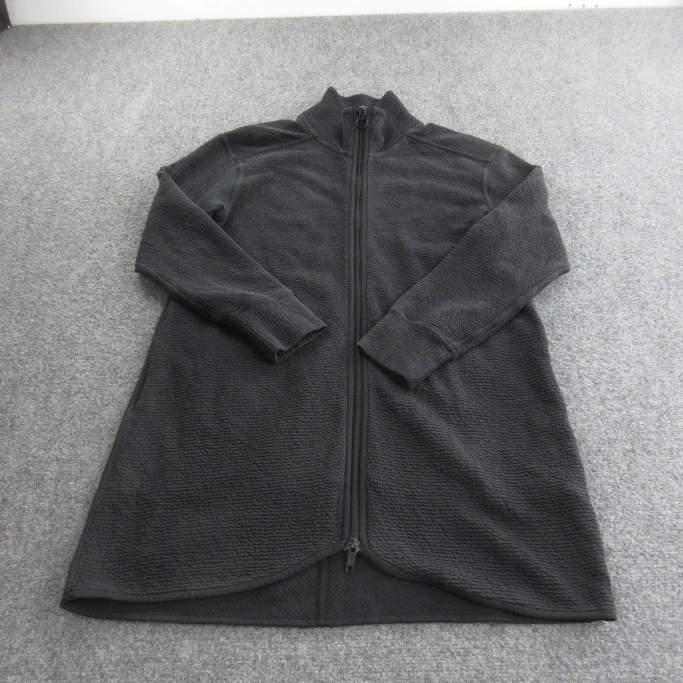 Lululemon Jacket Womens Medium Dark Gray Longline Full Zip Waffle Knit Mock Neck - Imagem 1 de 4