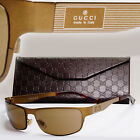 Gucci Sunglasses 2003 Vintage Bronze Brown Wrap Metal GG 1871/S QGH6J 180124