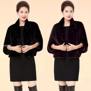 Para mujeres Piel Real Invierno Abrigo Corto Chaquetas Visón Piel Prendas de abrigo Moda Cuello con soporte - Imagen 1 de 10