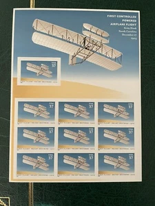 SFSTAMPS US Sc 3783 Kitty Hawk Wright Bros 1st powered flight Sheet 10 MNH 2003 - Picture 1 of 1