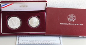 1998 Kennedy Uncirculated Collector 2 Coin Set Matte Finish Half + Silver Dollar - Picture 1 of 8