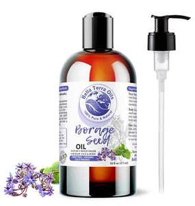 Organic Borage Seed Oil - 16oz | Premium Grade, Cold-Pressed Oil for Skin, Hair - Picture 1 of 8