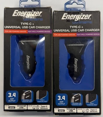 2/$19.99 Energizer Ultimate Type-C + Cargador Universal USB para Coche (ENG-USBC13) Foto 1 de 4