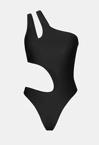 Cupshe X STASSIE Oasis One-Shoulder Monokini Swimsuit Size Medium Black - Picture 1 of 5