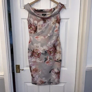 DIVA PANSY LILY BODY CON DRESS - UK 10 - OFF SHOULDER - Picture 1 of 5