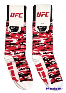 UFC Custom Socks Digital Camo MMA Ultimate Fighter OSFM Set of 2 Pair Red Black - Picture 1 of 9