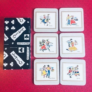 Lot de 6 sous-vêtements à feuilles de trèfle avec figurines dansantes années 1960 MCM en boîte - Photo 1 sur 10