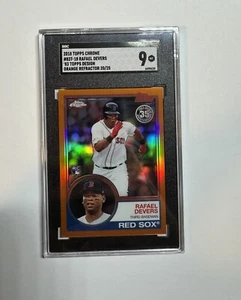 Rafael Devers 2018 Topps Chrome 1983 Orange Refractor /25 SGC 9 RC - Picture 1 of 2