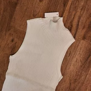 Suéter sin mangas Madewell acanalado cuello falso nuevo con etiquetas en crema antigua talla XS - Imagen 1 de 4