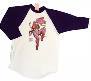Rockin' Jelly Bean Hard Core Factory Vintage Raglan T-shirt Purple Size M - Picture 1 of 2