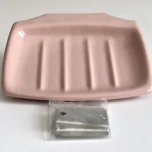 De colección ROSA Porcelana Cerámica Jabonera Baño Soporte de Montaje en Pared MCM Clip-On Nuevo de Lote Antiguo - Imagen 1 de 3