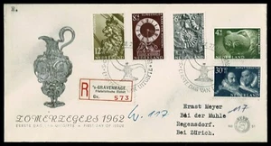 SG38 NETHERLANDS 1962 Registered FDC Summer charity - Art pieces - Picture 1 of 2