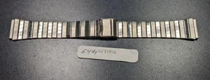 Vintage Watch Band Stainless Steel 15mm-20mm - Satin & Chrome Alternating Links - Picture 1 of 8
