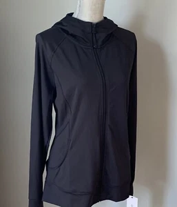 RBX Active Women's Athletic Peach Skin Zip Up Hooded Jacket Black NWT Sz XL - Picture 1 of 4