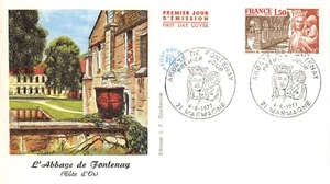 Enveloppe FDC FRANCE ABBAYE DE FONTENAY 1977 MARMAGNE n1 - Picture 1 of 1