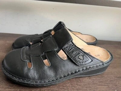 Women FINN COMFORT Quebec Fisherman Black Leather Sandals EU 37 D US 6-6.5 Foto 1 de 4