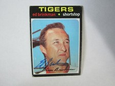 1971 Topps # 389 Ed Brinkman Autograph / Signed Card Detroit Tigers (C4)
