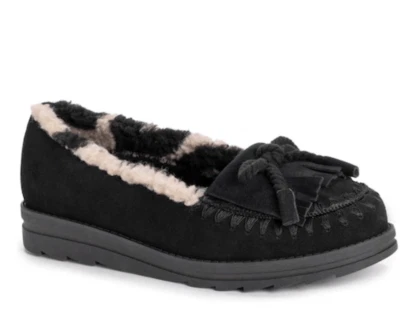 MUK LUKS Ziggy Santa Monica Moccasin Slipper Black Size 6 NWT - Image 1 of 4