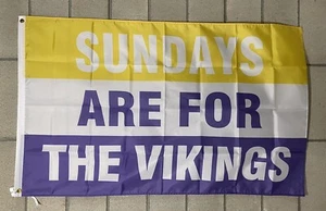 Football Flag FREE SHIP Minnesota Vikings NFL Sunday Beer Tailgate USA 3x5’ - Picture 1 of 1