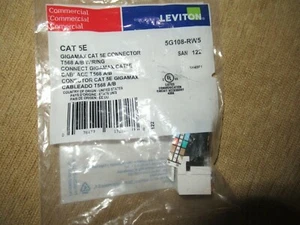 Conector Leviton CAT 5E 5G108 RW5 Snap In Jack Nuevo Bolso Sellado - Imagen 1 de 2