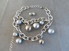 Ladies Ball N Link Chain Necklace And Earring Set. Awesome On.