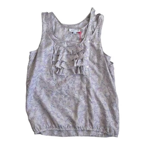 See By Chloe lila Blumen Seide Rüschen Knopf Doppelträger Bluse Top Neu mit Etikett! 6 42 - Bild 1 von 5