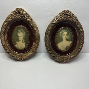 2 Vtg Cameo Creations Framed Portraits Victorian - Picture 1 of 23