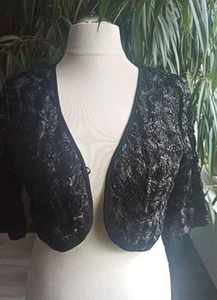 süßes Bolero von KRISS L/42 Spitze,Rosen,Rosetten,1/2 Arm,schwarz NP 85 €**TOP** - Bild 1 von 8