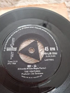 THE VENTURES Secret Agent Man / 007-011 - 1966 surf 7" rare  triangle LIB316 - Picture 1 of 6