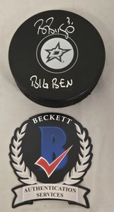 Ben Bishop Signed Big Ben Dallas Stars Hockey Puck Beckett COA Goalie Autograph - Picture 1 of 4