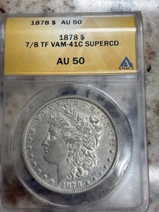1878 Morgan Silver Dollar ANACS AU-50 - Picture 1 of 4