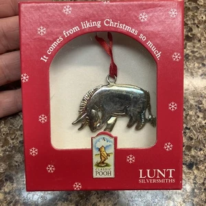 LUNT SILVERSMITHS Classic Pooh EEYORE Weihnachtsschmuck mit Box, 2" breit EUC - Bild 1 von 9