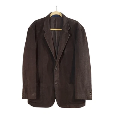 Club Room 2-Button Single-breasted Corduroy Blazer in Brown Preppy Men's XL - Image 1 of 4