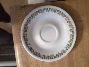 Vintage Corelle Livingware USA Green SPRING BLOOM SAUCER 6.25" - Picture 1 of 2