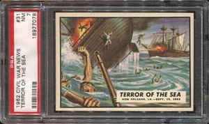 1962 Topps Civil War News #31 Terror Of The Sea - Warship 'Alabama'  PSA 7 - Picture 1 of 2