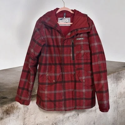Chaqueta de snowboard a cuadros Burton DRY RIDE The White Collection mediana roja negra Foto 1 de 4